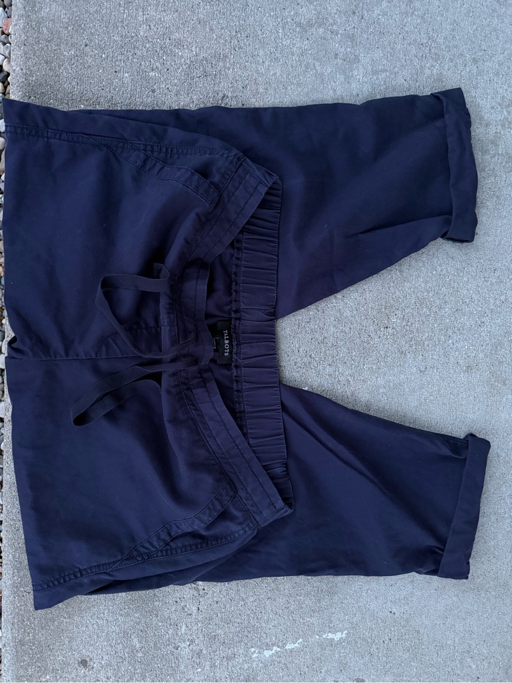 TALBOTS,  dark navy , size 14 , cropped pants drawstring